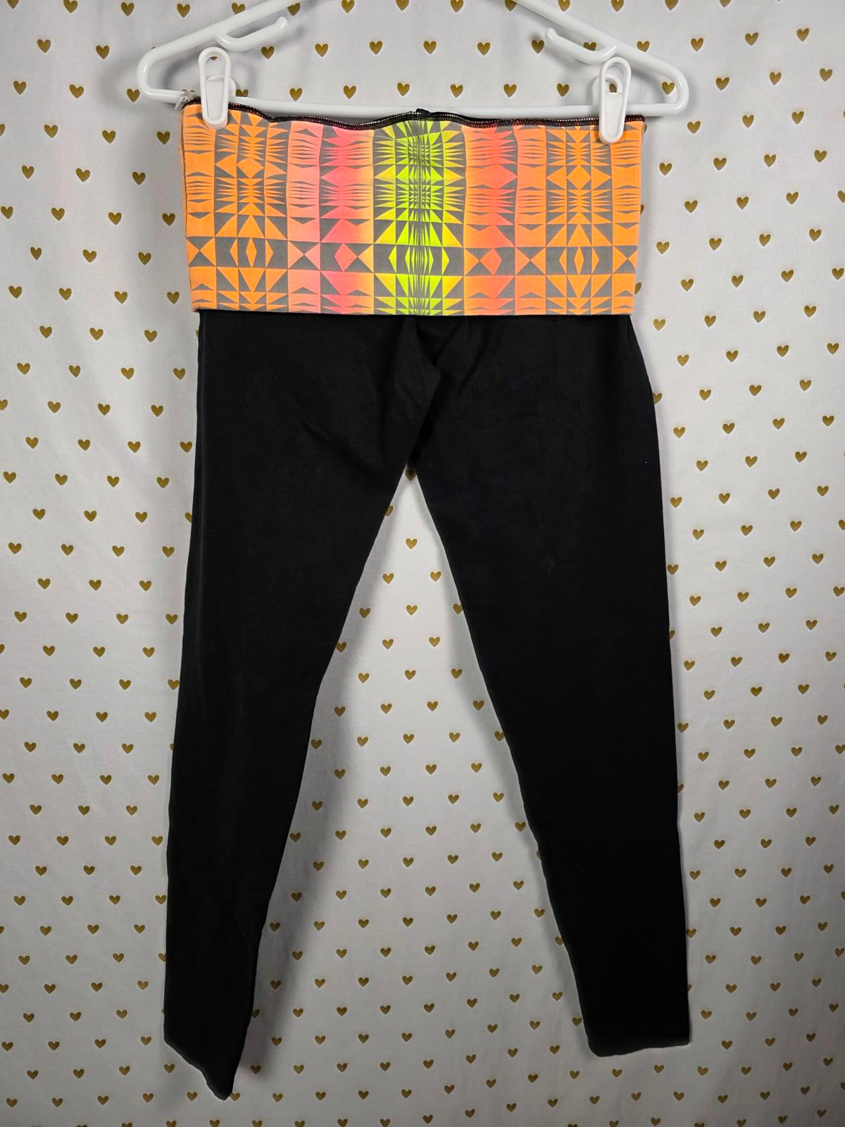 Victorias Secret PINK FOLDOVER Yoga Skinny Pants Leggings BLING Logo Small VTG