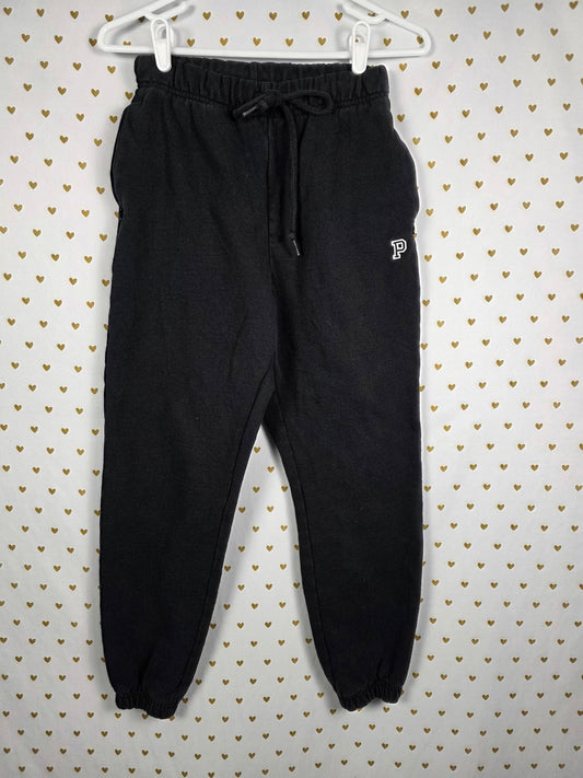 Victorias Secret PINK  Black Tapered Joggers Sweatpants w/ Pockets SMALL