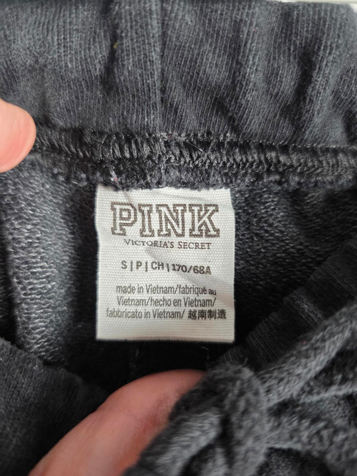 Victorias Secret PINK  Black Tapered Joggers Sweatpants w/ Pockets SMALL