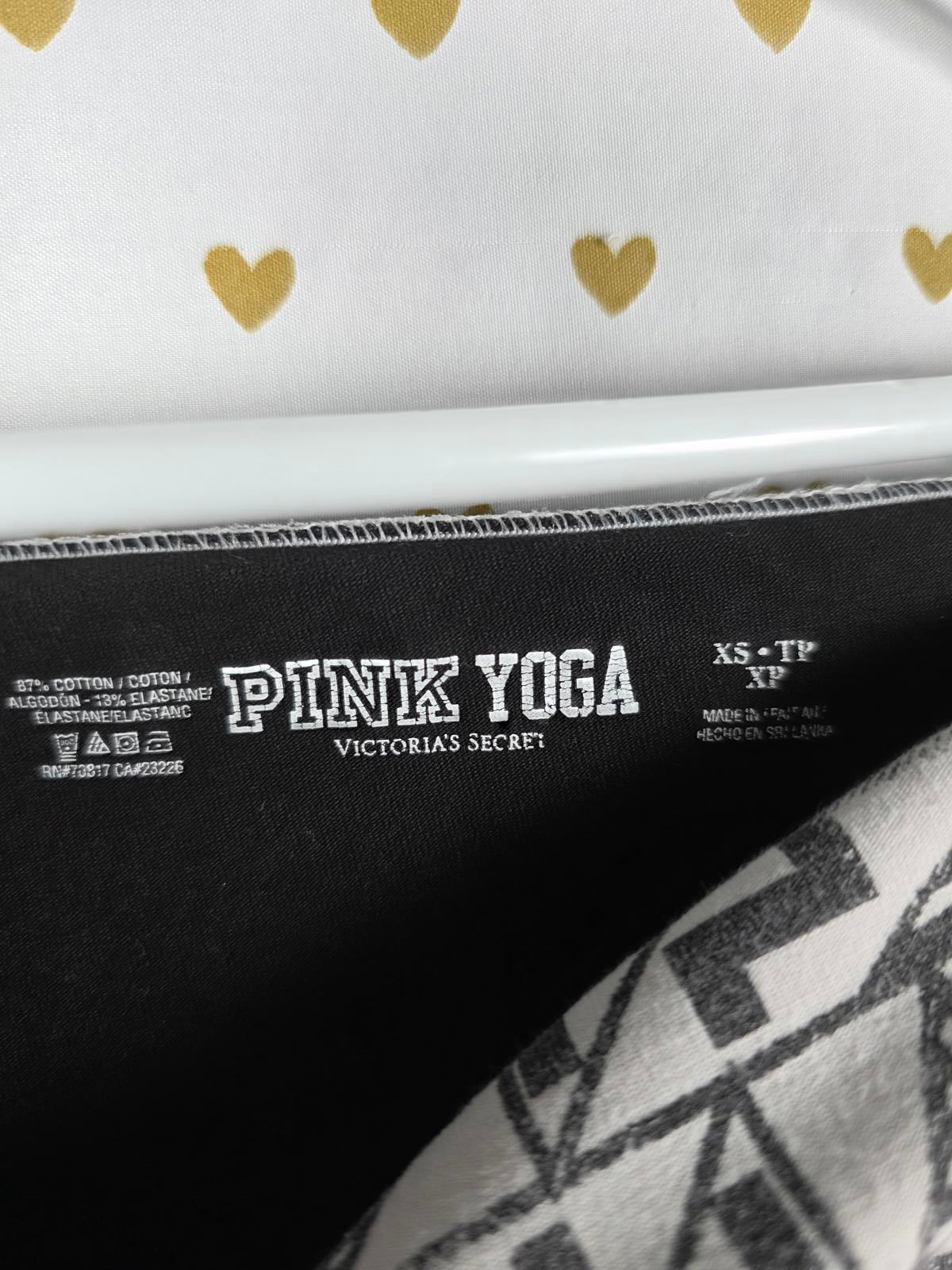 Victorias Secret PINK Geometric FOLDOVER Vintage Yoga Pants Skinny XS BLING