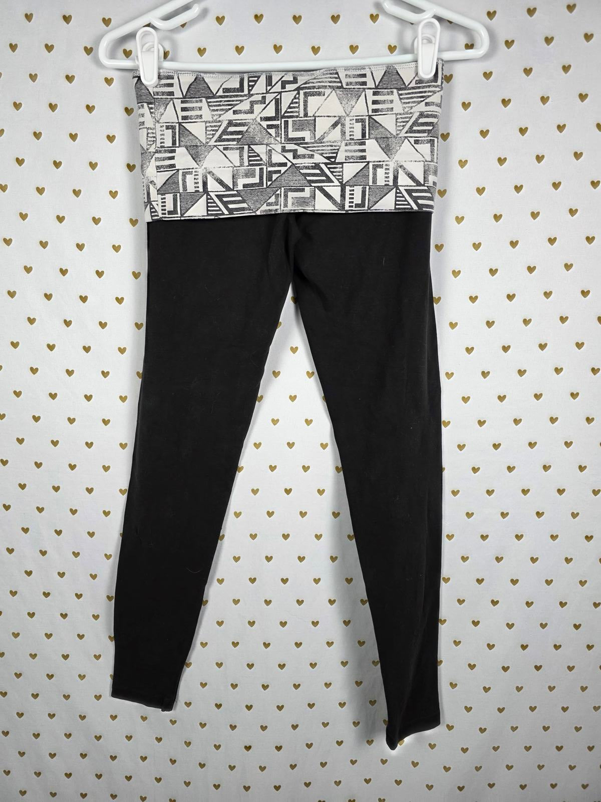 Victorias Secret PINK Geometric FOLDOVER Vintage Yoga Pants Skinny XS BLING