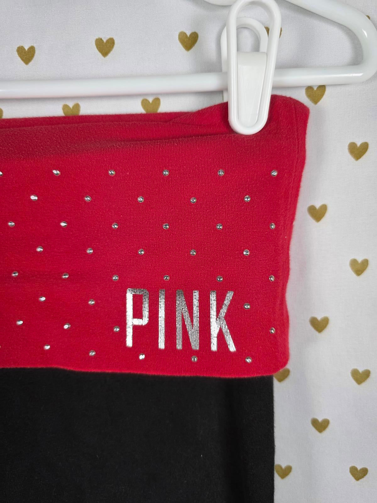 Victorias Secret PINK Studded Skinny Red FOLDOVER Yoga Pants SMALL VINTAGE