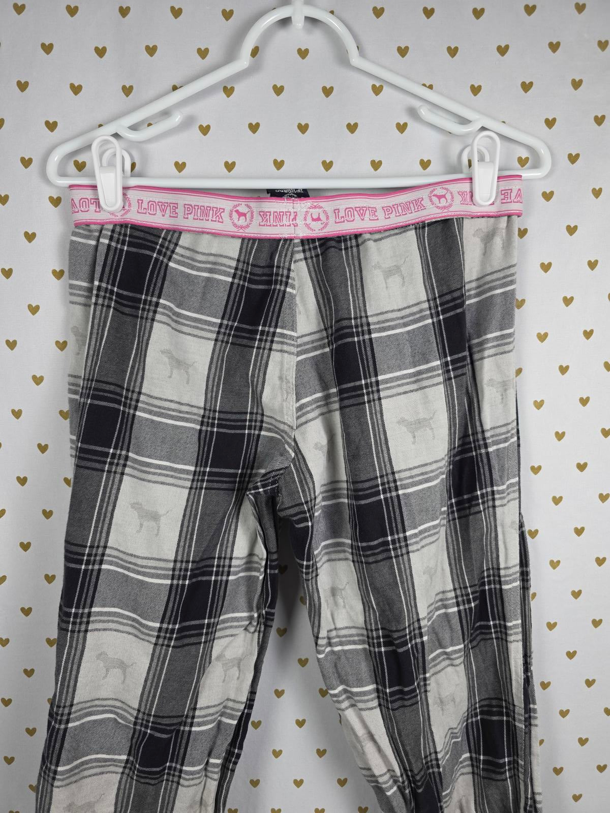Victorias Secret VINTAGE PLAID Y2k Sleep Pajama Pants Foldover  Cotton SMALL
