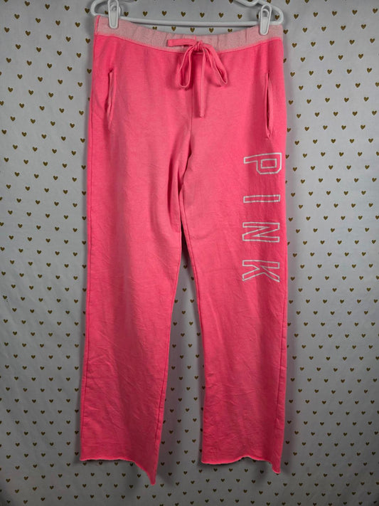 Victorias Secret NEON Hot PINK Joggers Flare Small Sweatpants Sweats