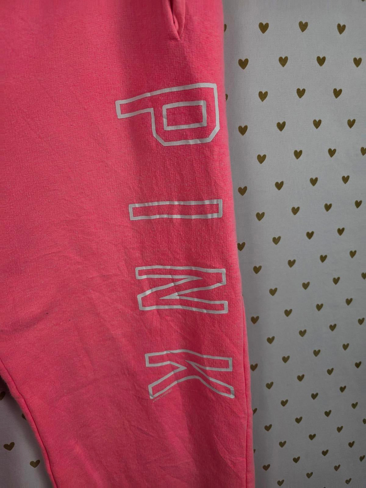 Victorias Secret NEON Hot PINK Joggers Flare Small Sweatpants Sweats
