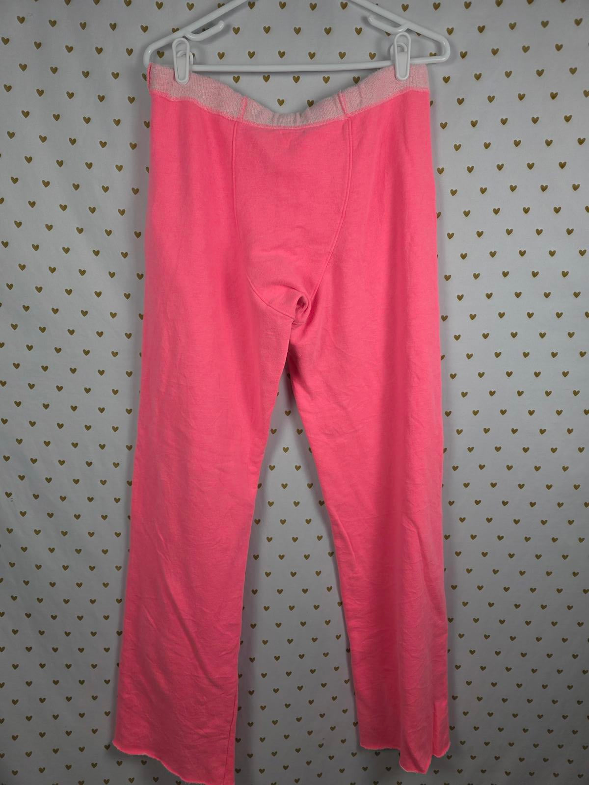 Victorias Secret NEON Hot PINK Joggers Flare Small Sweatpants Sweats