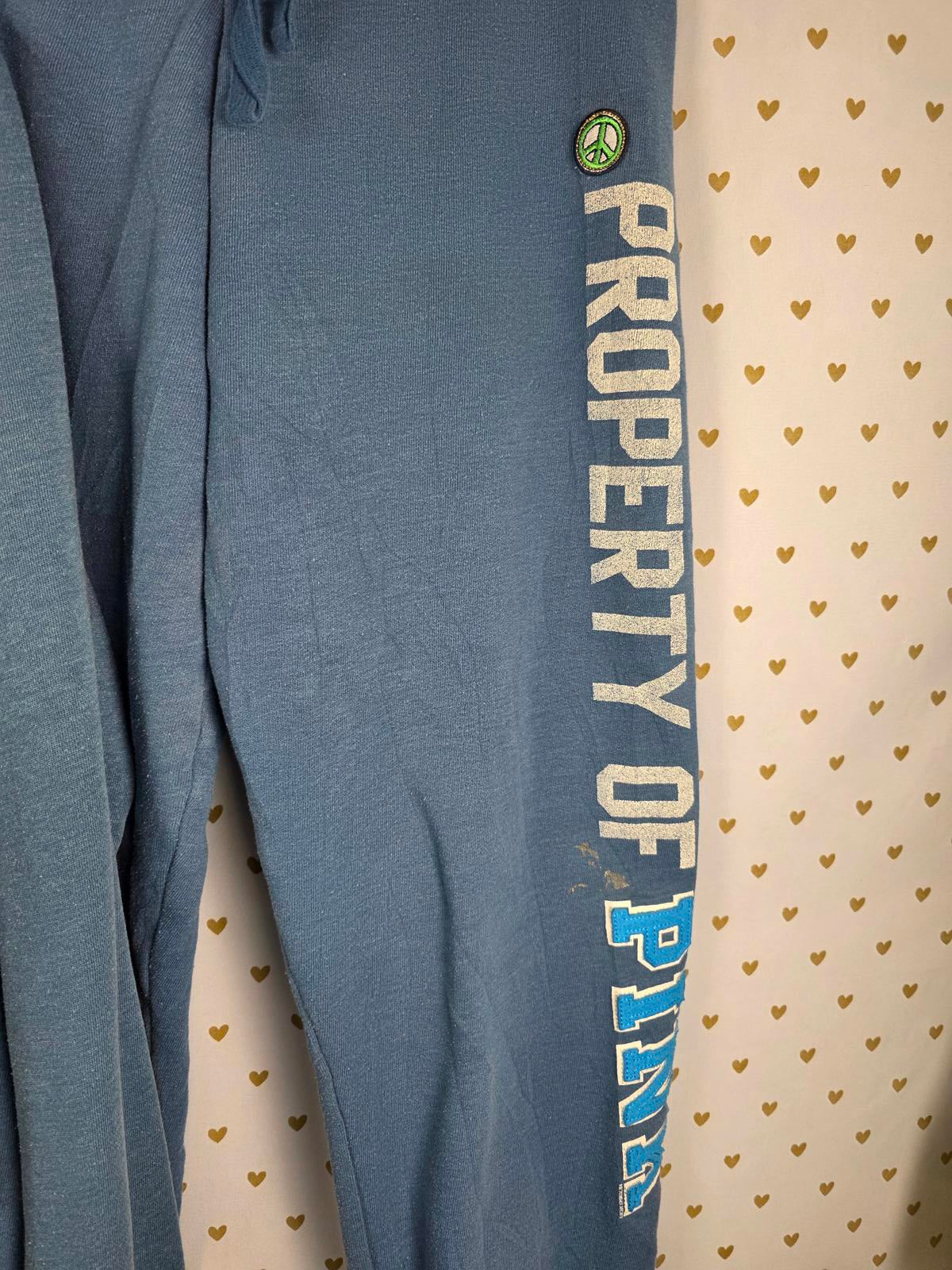 Victorias Secret PINK VINTAGE SET Joggers Hoodie Jacket SMALL Y2k Blue Full zip