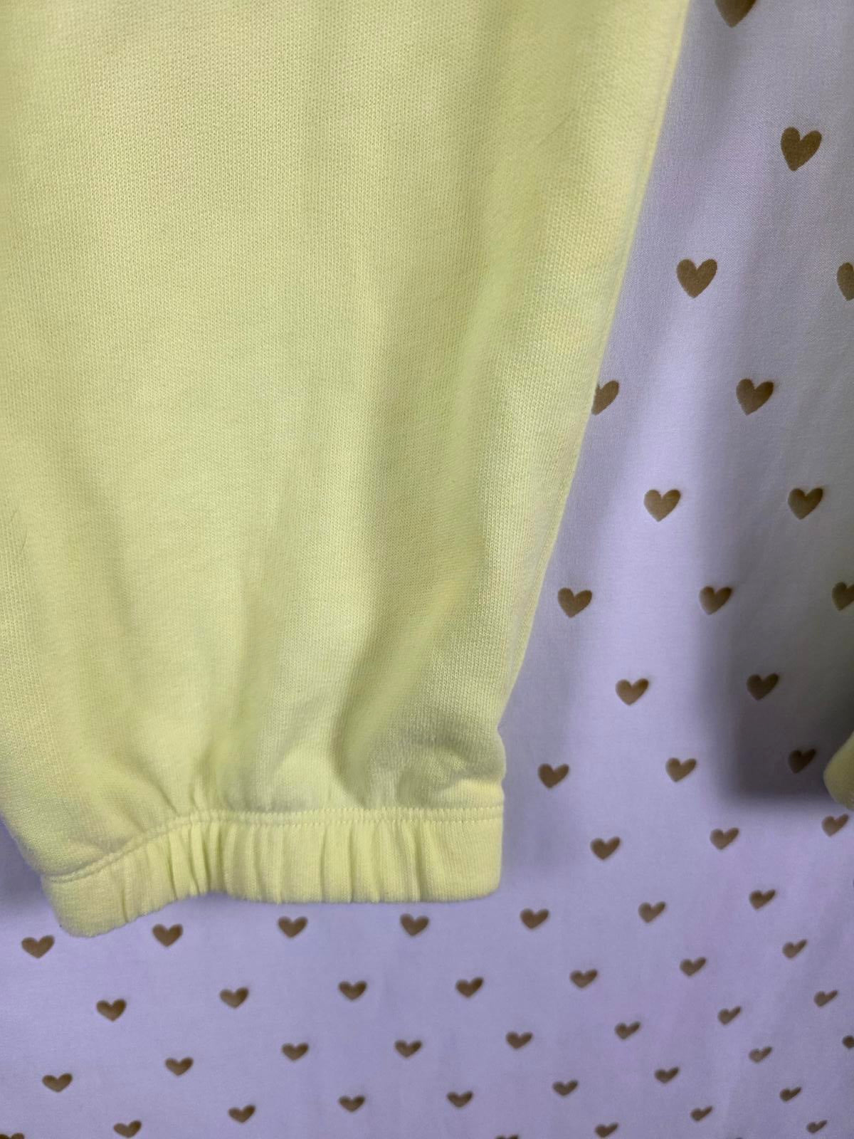 Victorias Secret Yellow BLING Heart XS Tapered Joggers Sweatpants Sequined