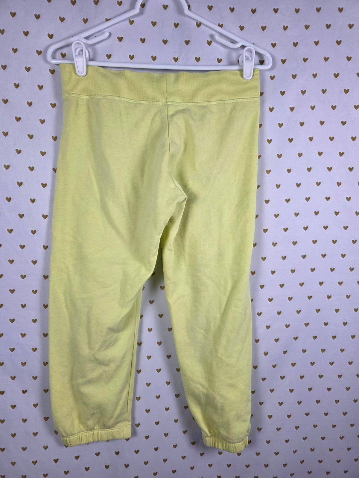 Victorias Secret Yellow BLING Heart XS Tapered Joggers Sweatpants Sequined