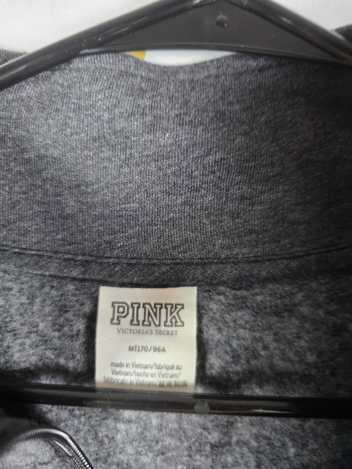 Victorias Secret Pink GLITTERED Set Quarter Zip Sweater & Leggings Palm Tree SM