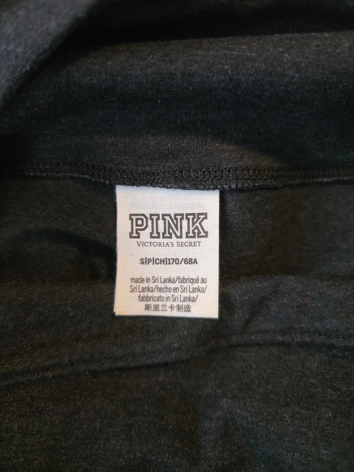 Victorias Secret Pink GLITTERED Set Quarter Zip Sweater & Leggings Palm Tree SM