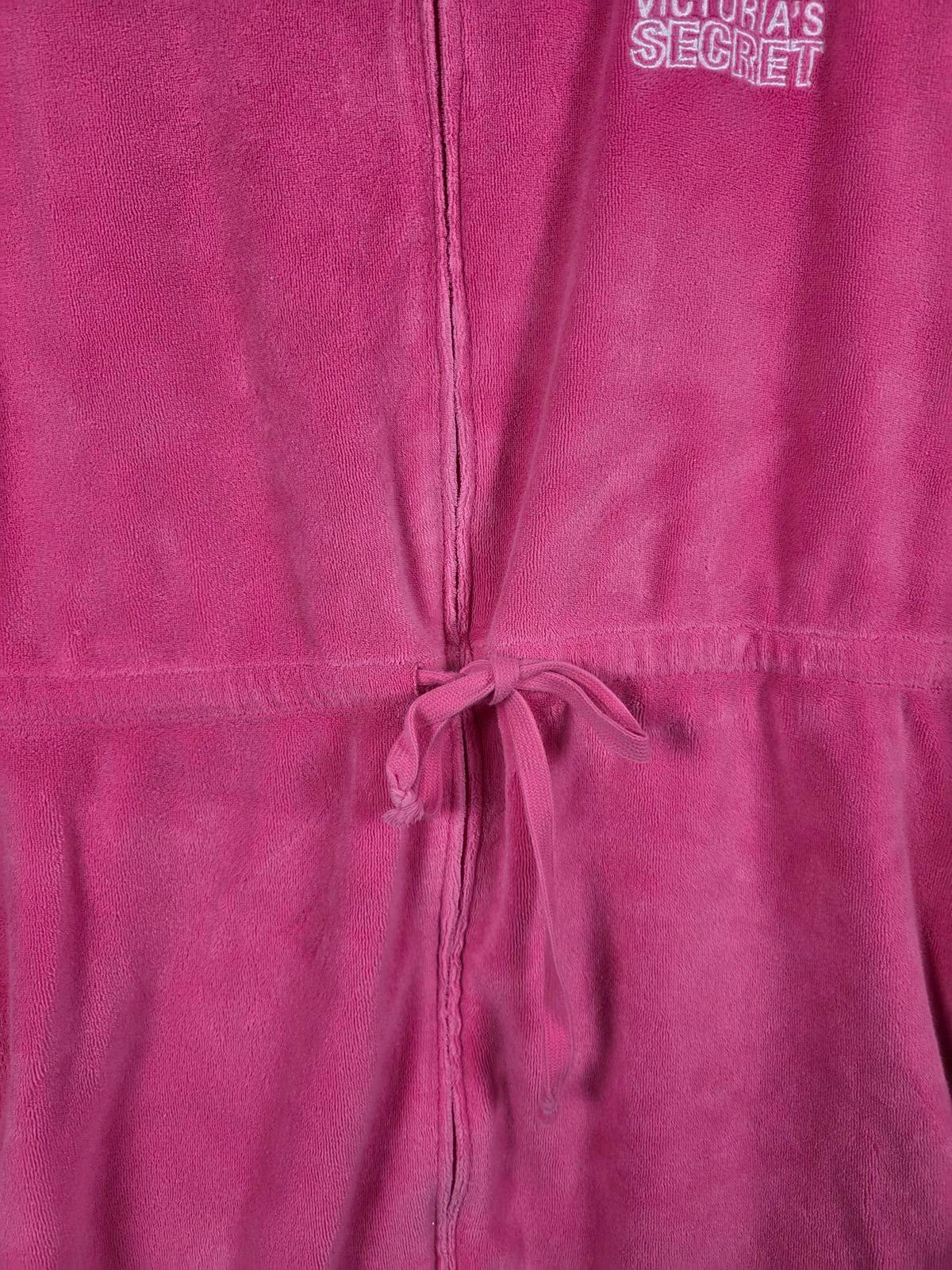 Victorias Secret PINK VINTAGE Y2k LOVE Terry Cloth ROBE Full ZIp DRESS Hooded SM