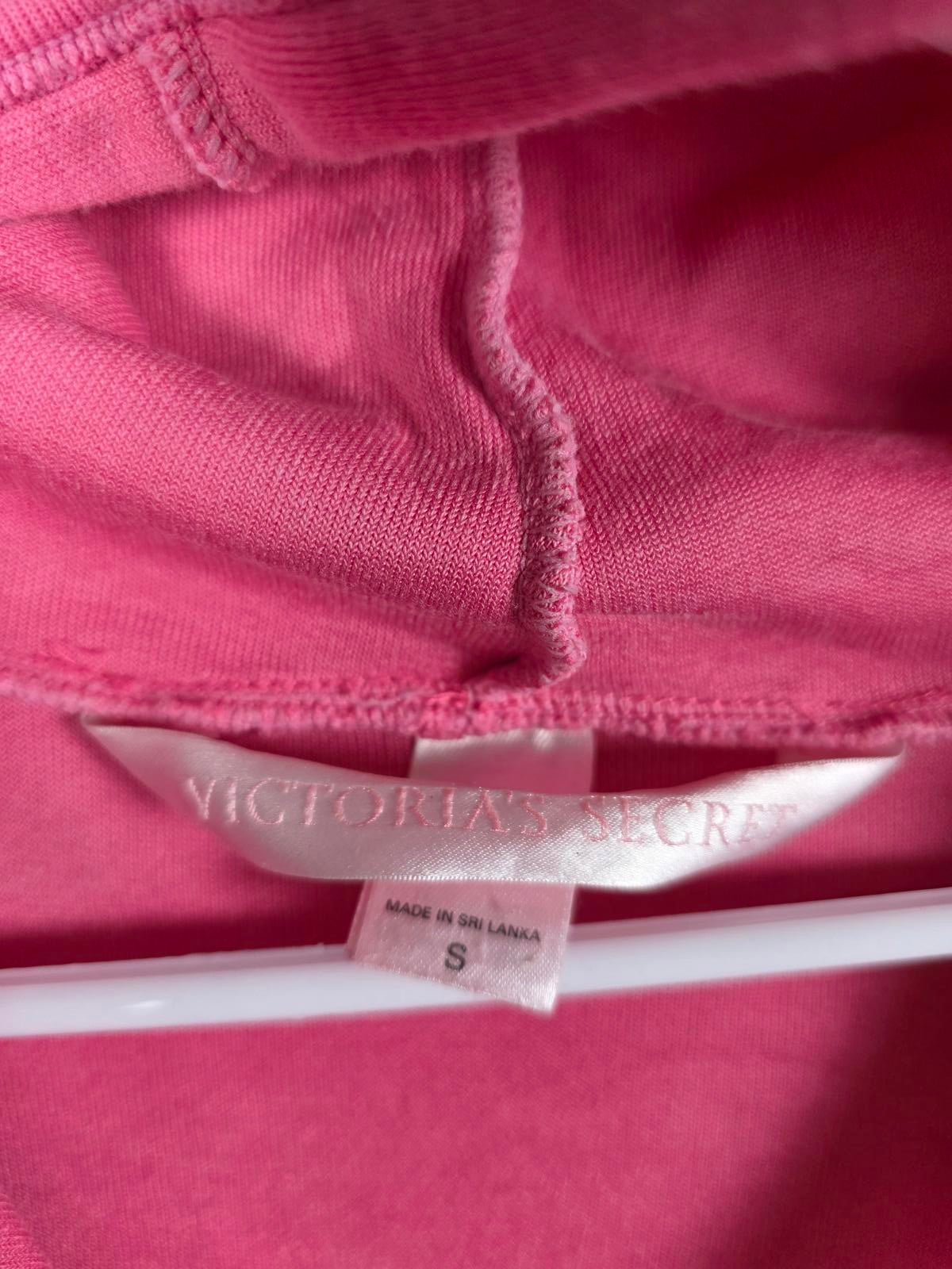 Victorias Secret PINK VINTAGE Y2k LOVE Terry Cloth ROBE Full ZIp DRESS Hooded SM