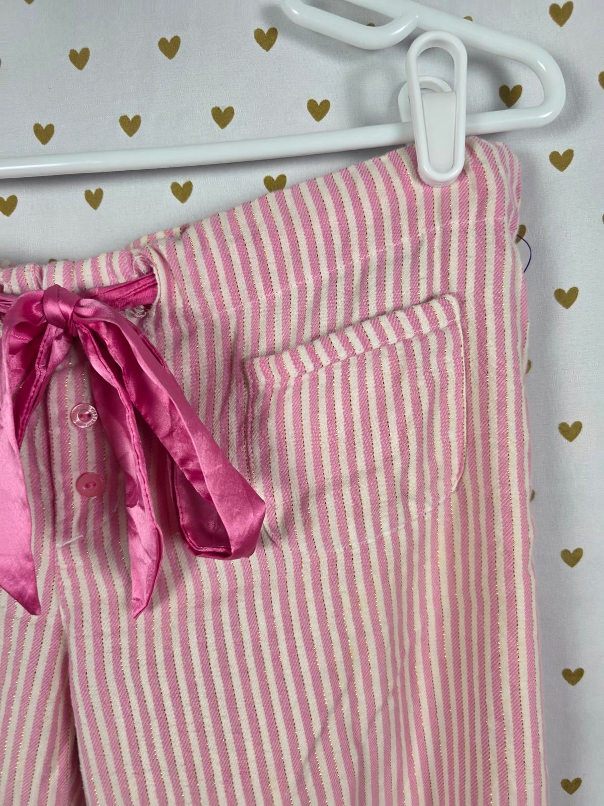 Victoria Secret Y2K Pink Striped Pajama Pants SKI BUNNIES Rare PJ Sleep Vintage