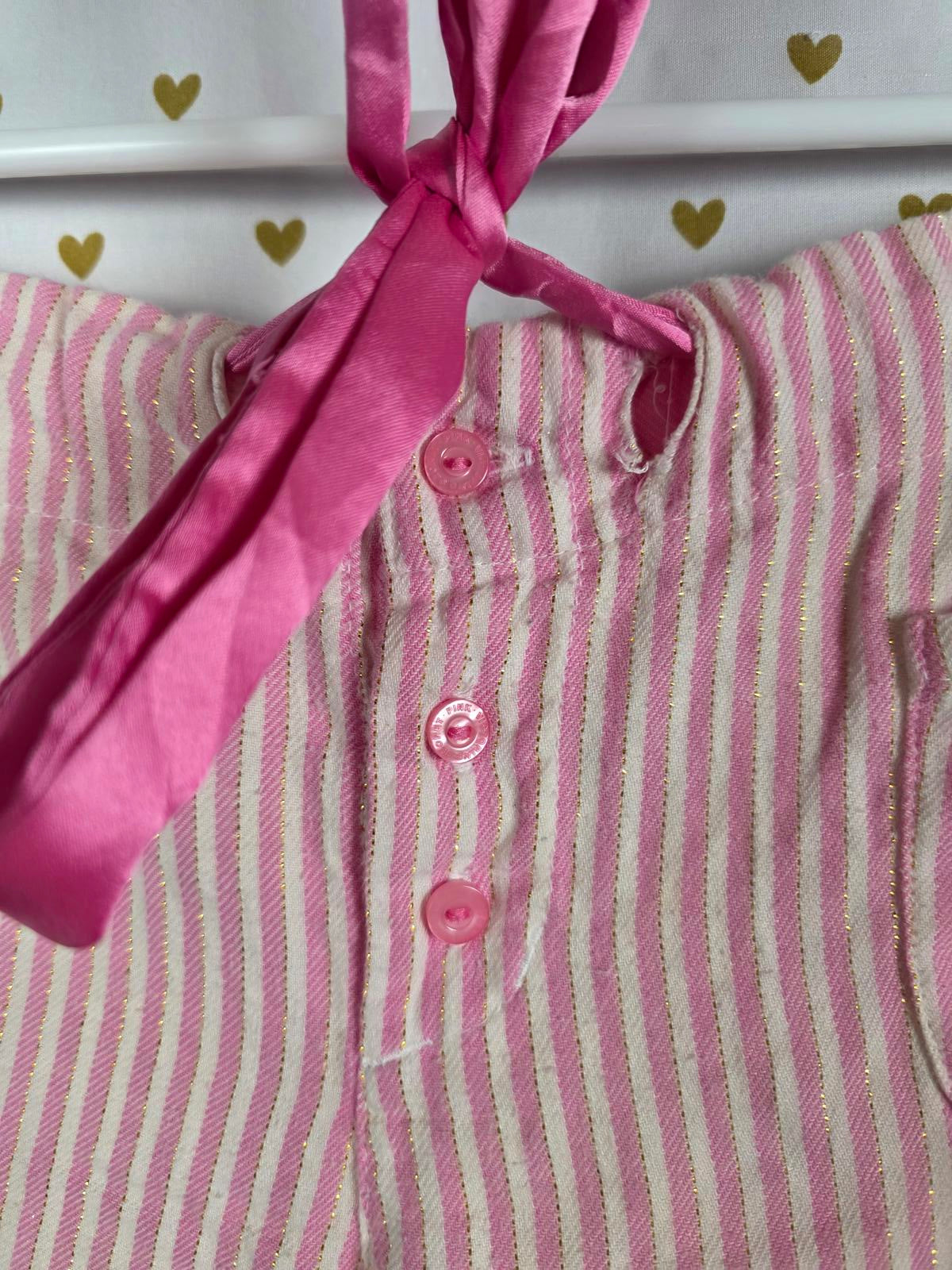 Victoria Secret Y2K Pink Striped Pajama Pants SKI BUNNIES Rare PJ Sleep Vintage
