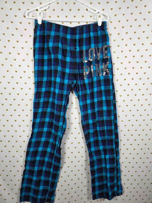 Victorias Secret BLING Plaid Sequined Sleep Pants PJ Bottoms SMALL vintage Rare