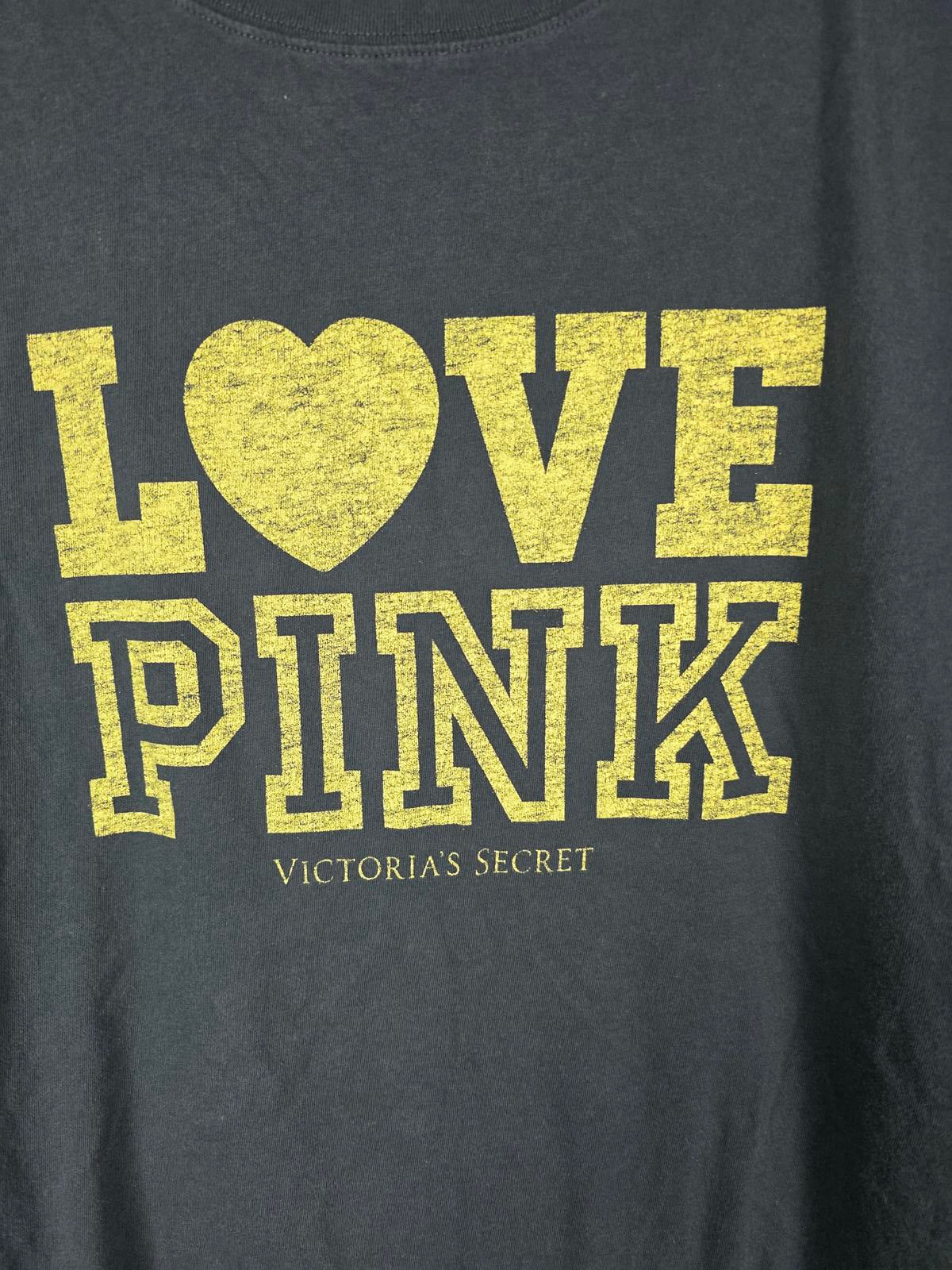 Victorias Secret PINK LOVE Logo Green Tee Shirt SMALL
