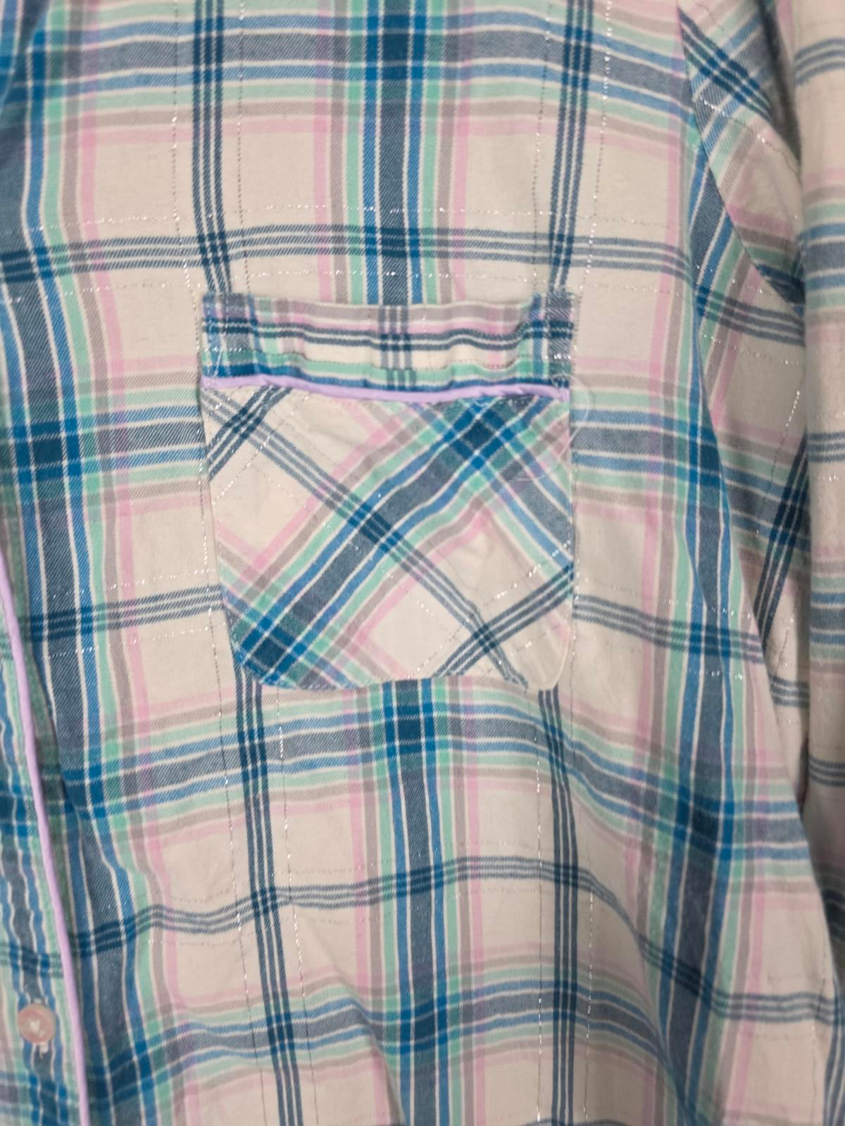 Victorias Secret Plaid Button Down Sleep Shirt Nightgown Pajama PJ Nightie L