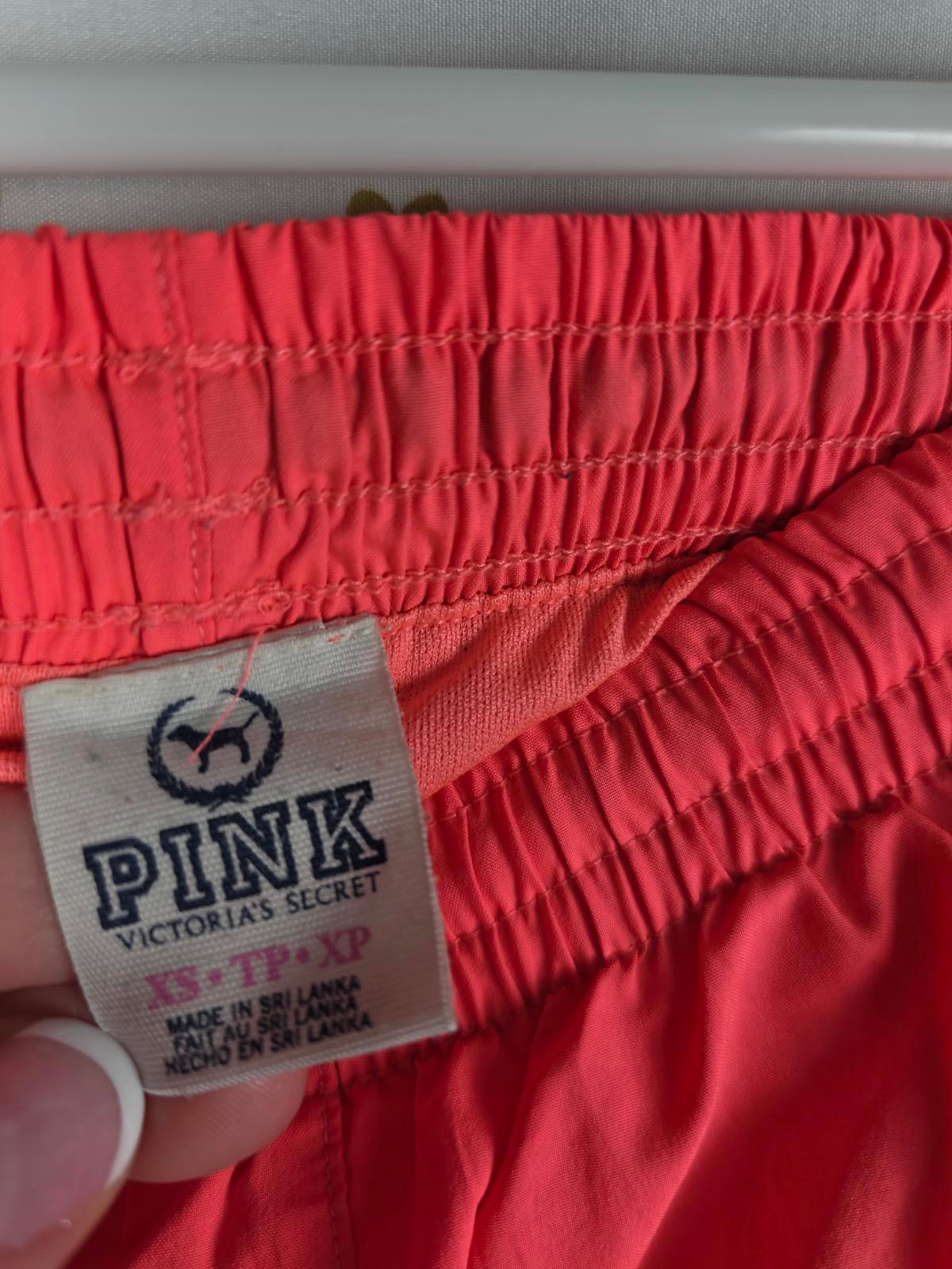 Victorias Secret PINK Neon Leopard Cheetah Orange Running SHORTS VTG Lined XS