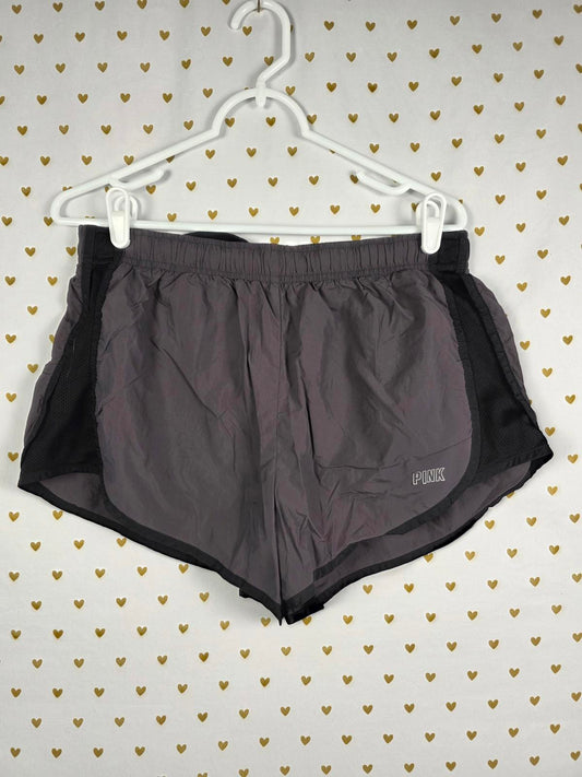 Victorias Secret PINK Grey Lined Running Active Shorts Black LARGE