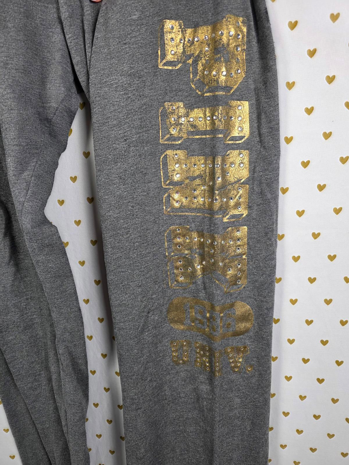 Victorias Secret PINK VINTAGE GOLD BLING UNIVERSITY Sweats Diaper Butt Boyfriend