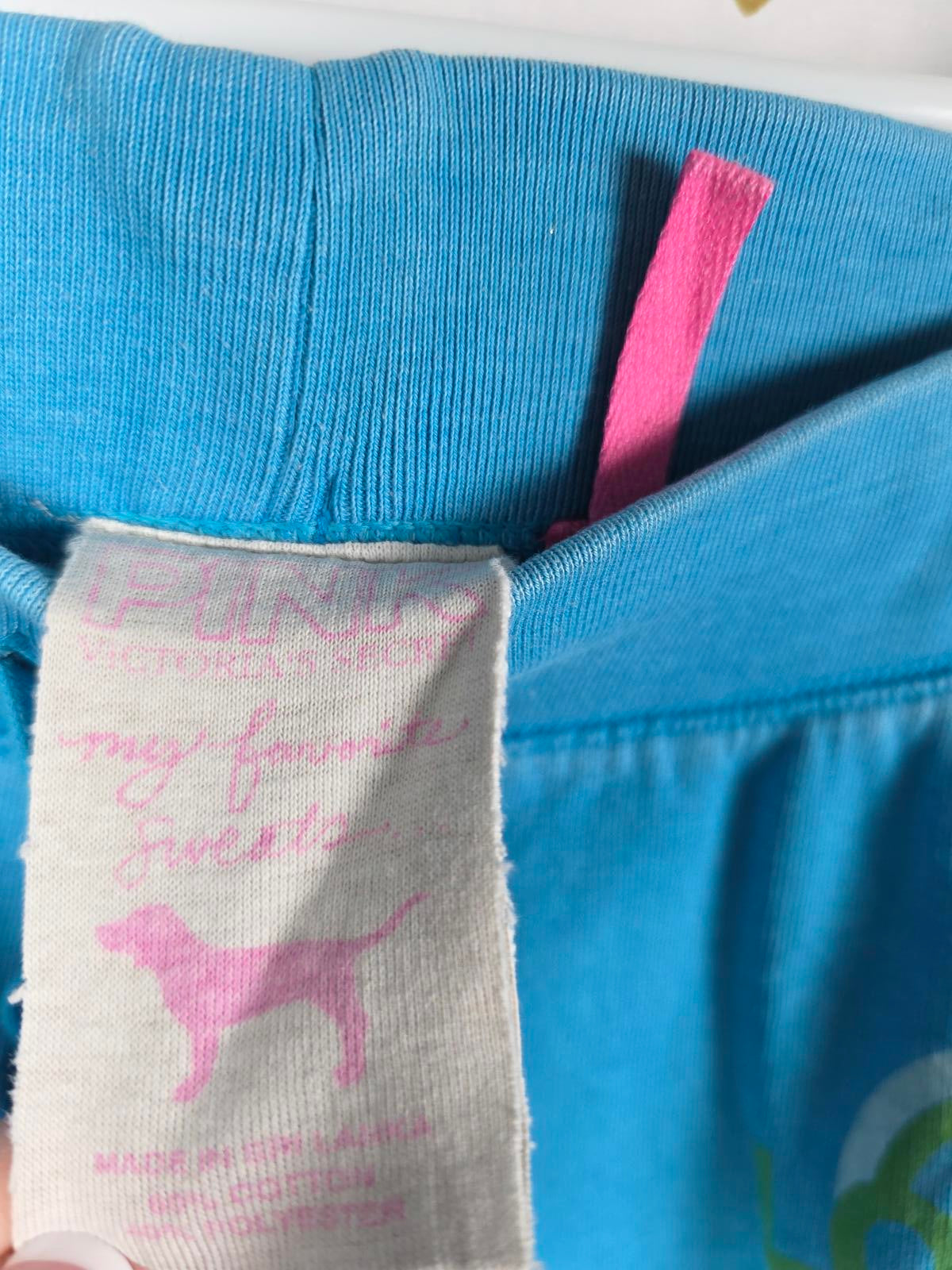 Victorias Secret PINK LOVE VINTAGE Y2k Joggers Sweatpants Blue XS Logo BUTT