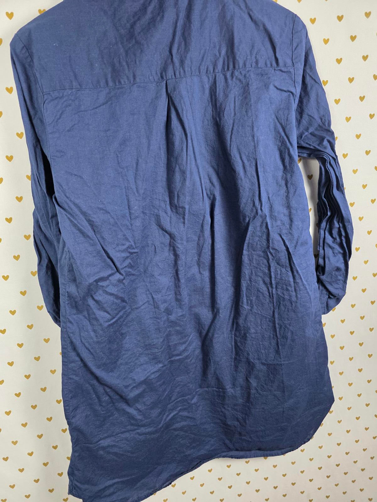 Victorias Secret BLUE Button Down Nightgown Sleep Shirt Gown Pajama PJ MEDIUM