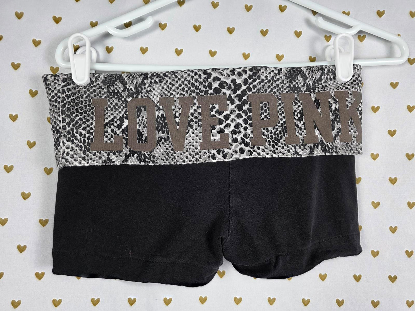 Victorias secret PINK Snakeskin FOLDOVER Y2k Yoga SHORTS Vintage Medium