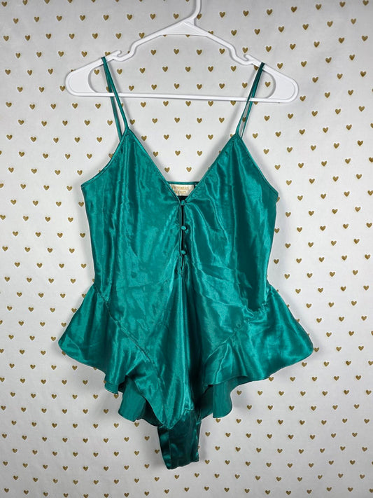 Victorias Secret VINTAGE Satin GOLD LABEL Rare Teddy Silky Nightie Lingerie M