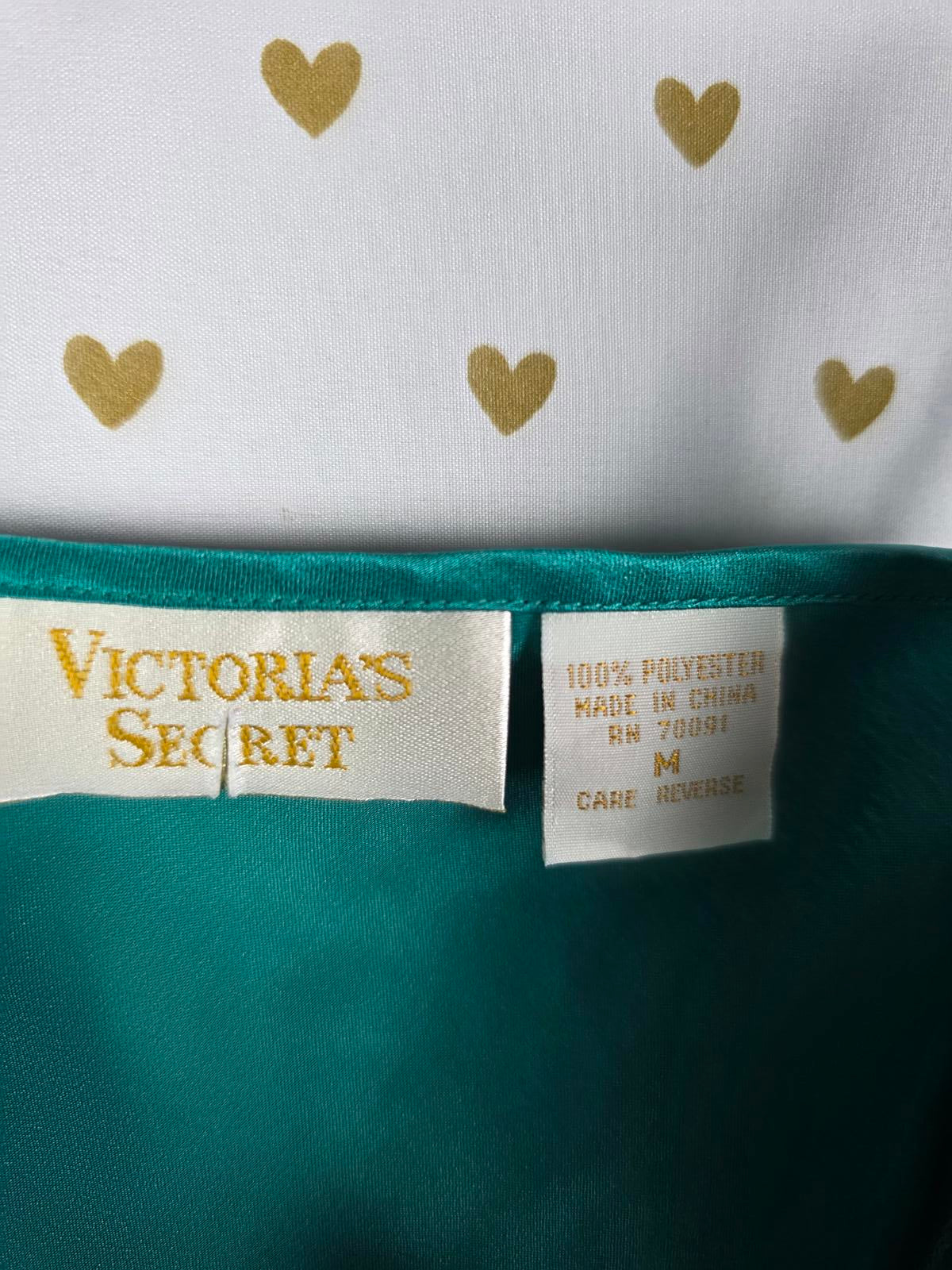 Victorias Secret VINTAGE Satin GOLD LABEL Rare Teddy Silky Nightie Lingerie M