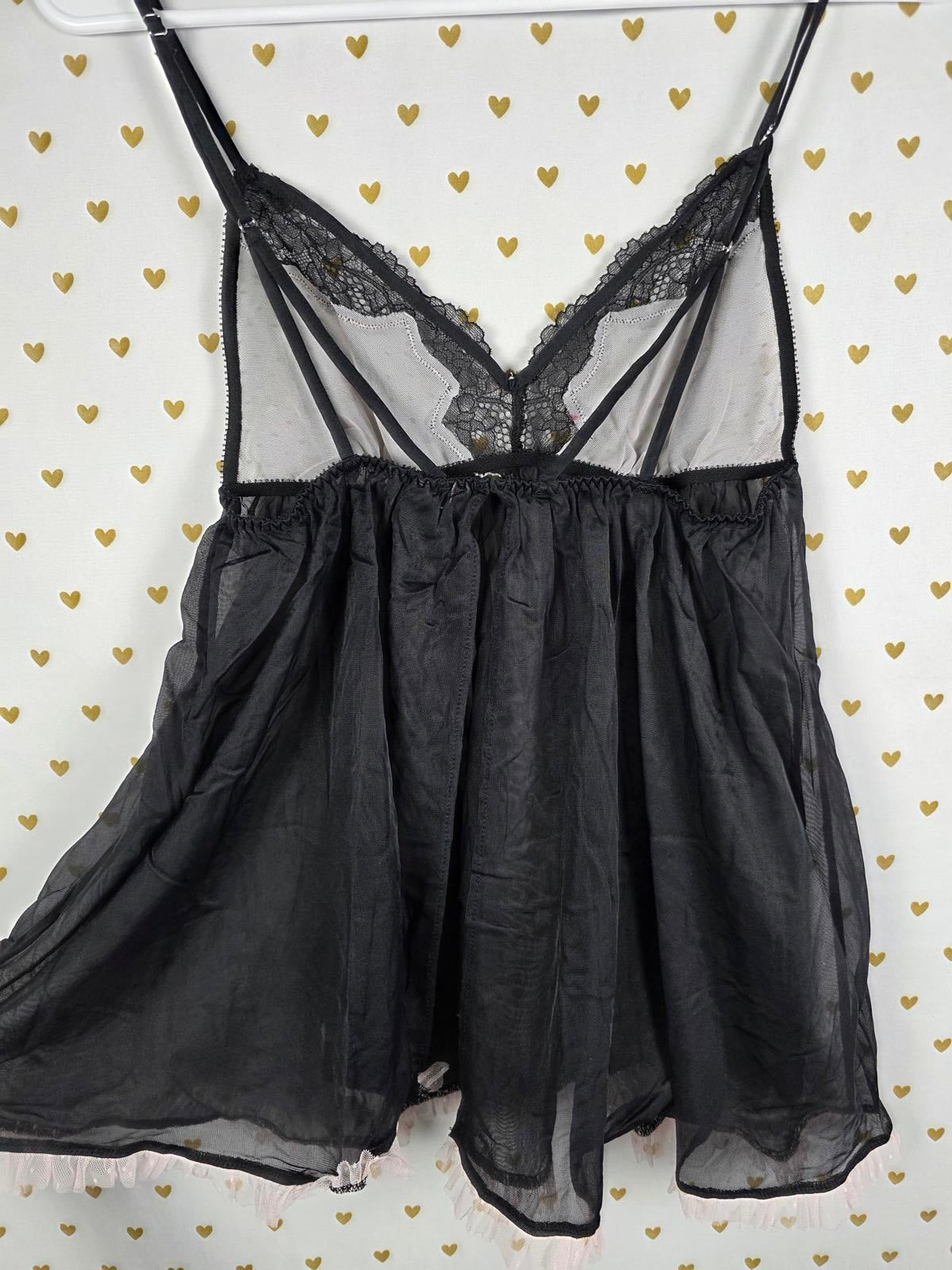 Victorias Secret Sheer Black Sexy Nightie Babydoll Lingerie Nightie MEDIUM