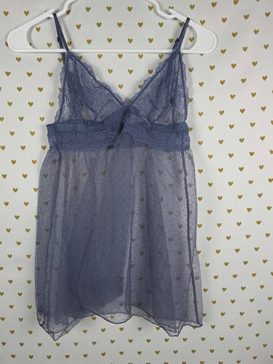 Victorias Secret Grey Sheer Babydoll Nightie Lingerie MEDIUM
