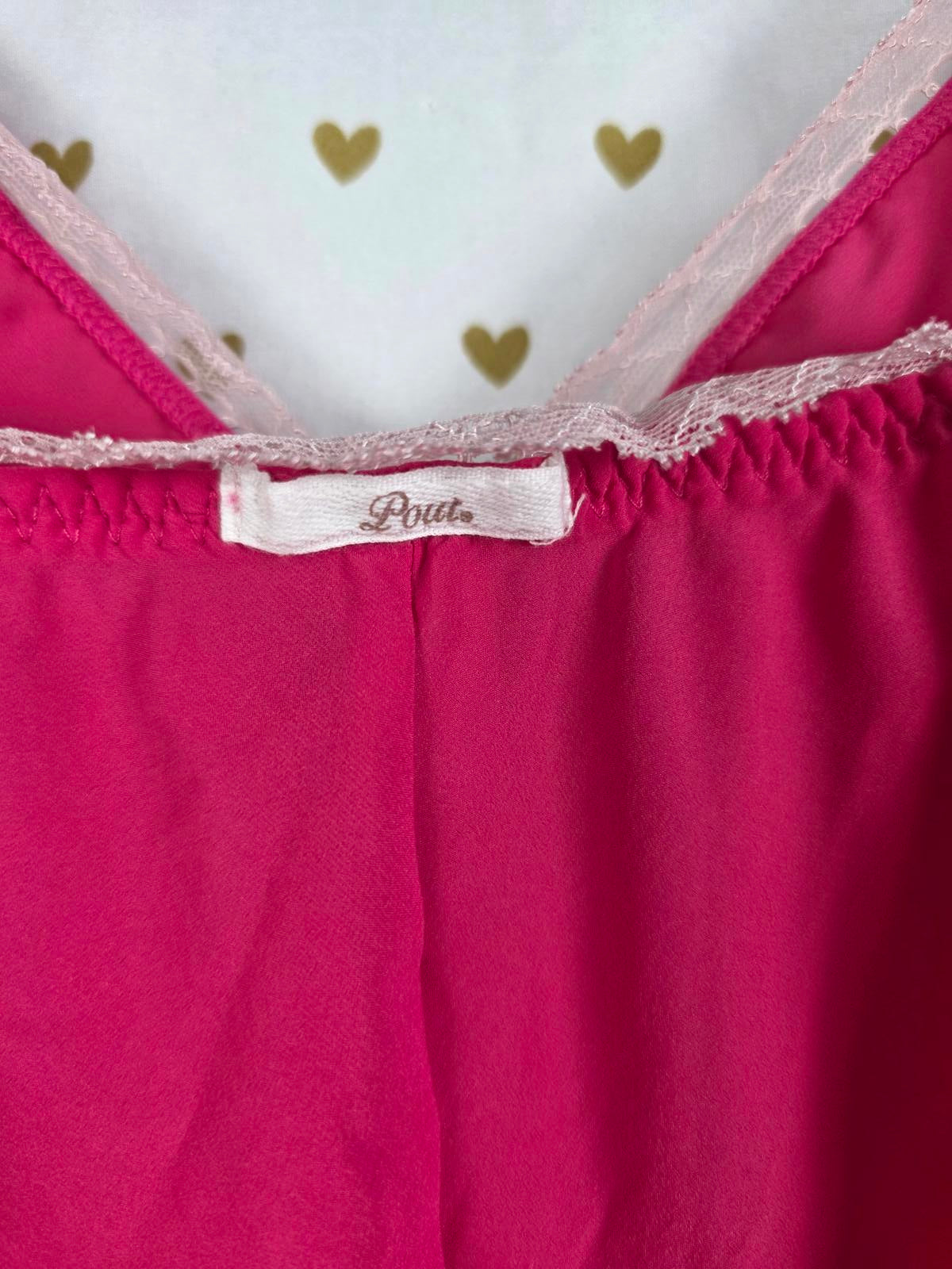 Victorias Secret POUT Vintage Medium Babydoll Nightie Lingerie Red slip Dress