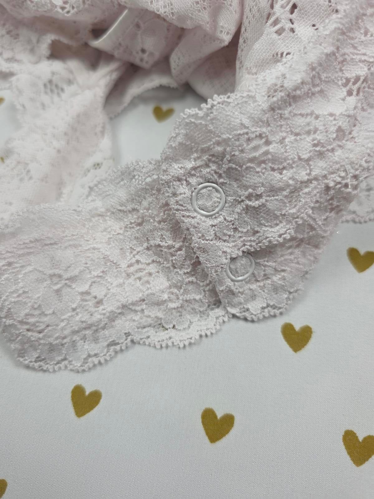 Victorias Secret Sheer White Lace Large Snap Close Teddy Bodysuit Lingerie Thong