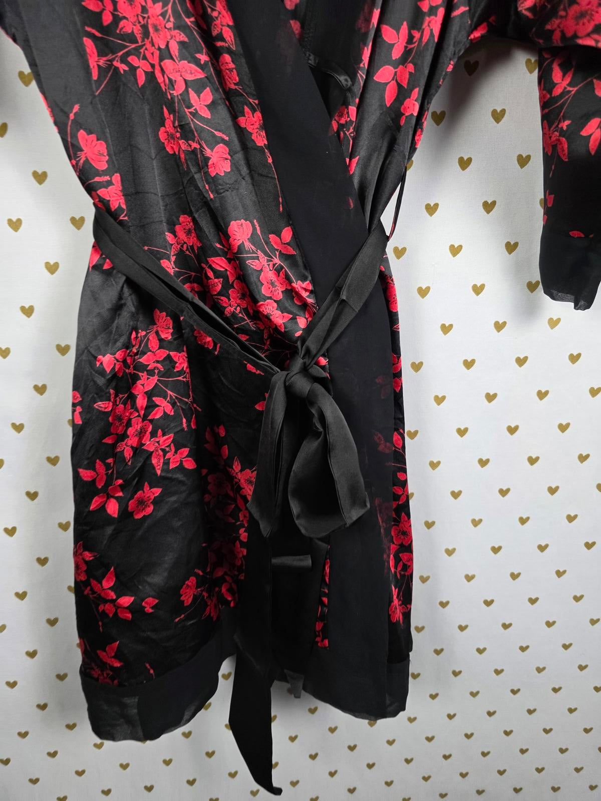 Victorias Secret Satin Silky Robe Cherry Blossom KIMONO Lounge Wrap Very Sexy OS