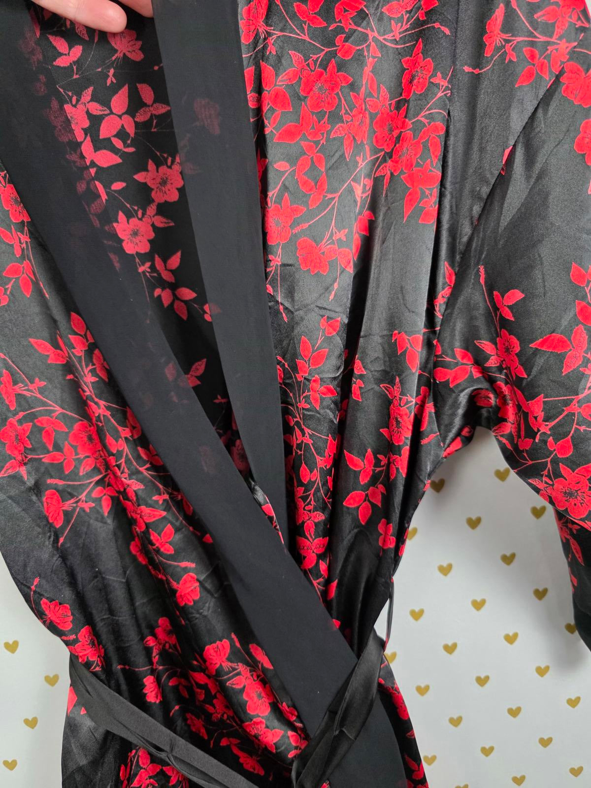 Victorias Secret Satin Silky Robe Cherry Blossom KIMONO Lounge Wrap Very Sexy OS