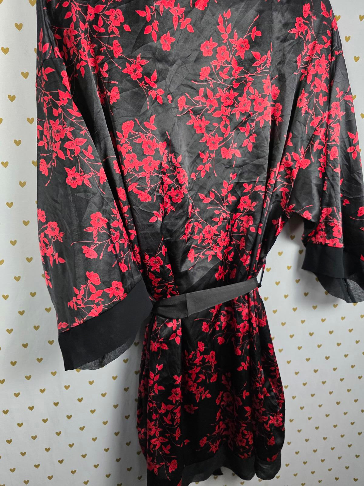 Victorias Secret Satin Silky Robe Cherry Blossom KIMONO Lounge Wrap Very Sexy OS
