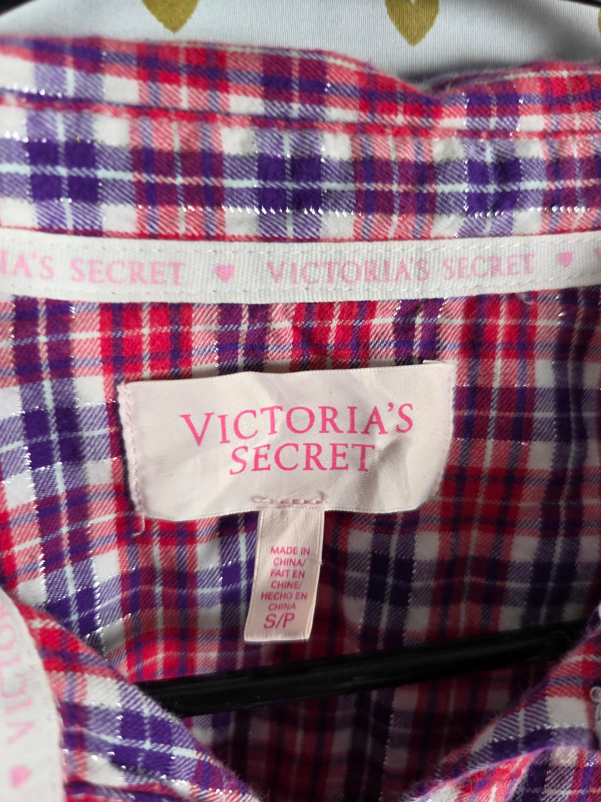 Victorias Secret Y2k Plaid Button Down Pajama Shirt & Pants SET SMALL