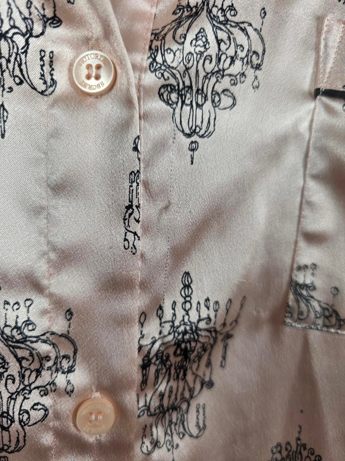 Victorias Secret SATIN Silky Sleep Set Pajama Medium PJ button Down shirt Pants