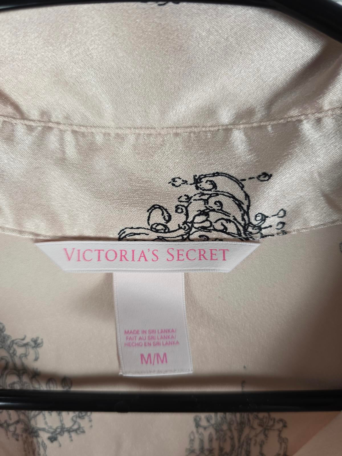 Victorias Secret SATIN Silky Sleep Set Pajama Medium PJ button Down shirt Pants