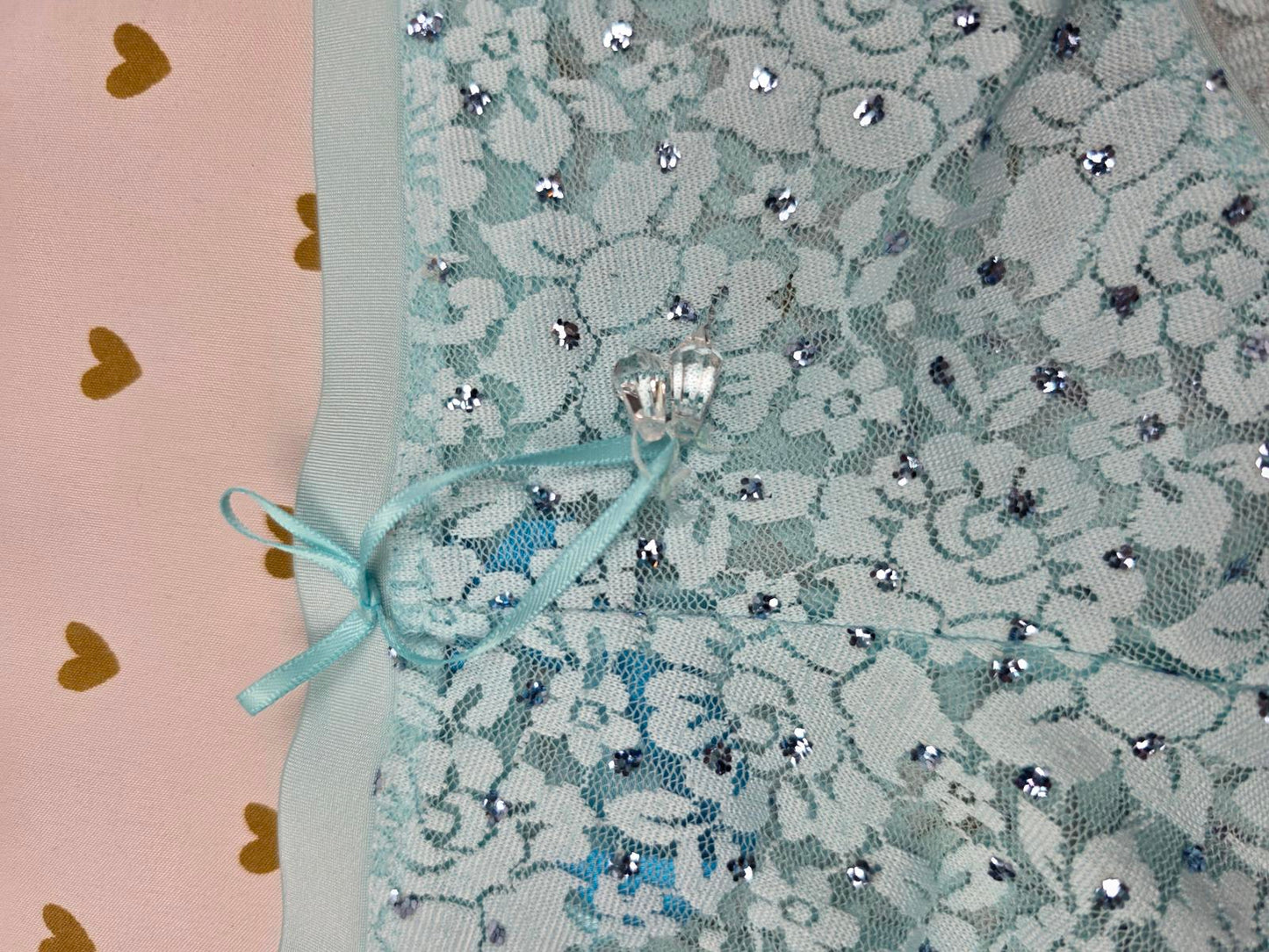 SEXY LITTLE THINGS Cheeky Blue BLING Studded Panties Victorias Secret MEDIUM