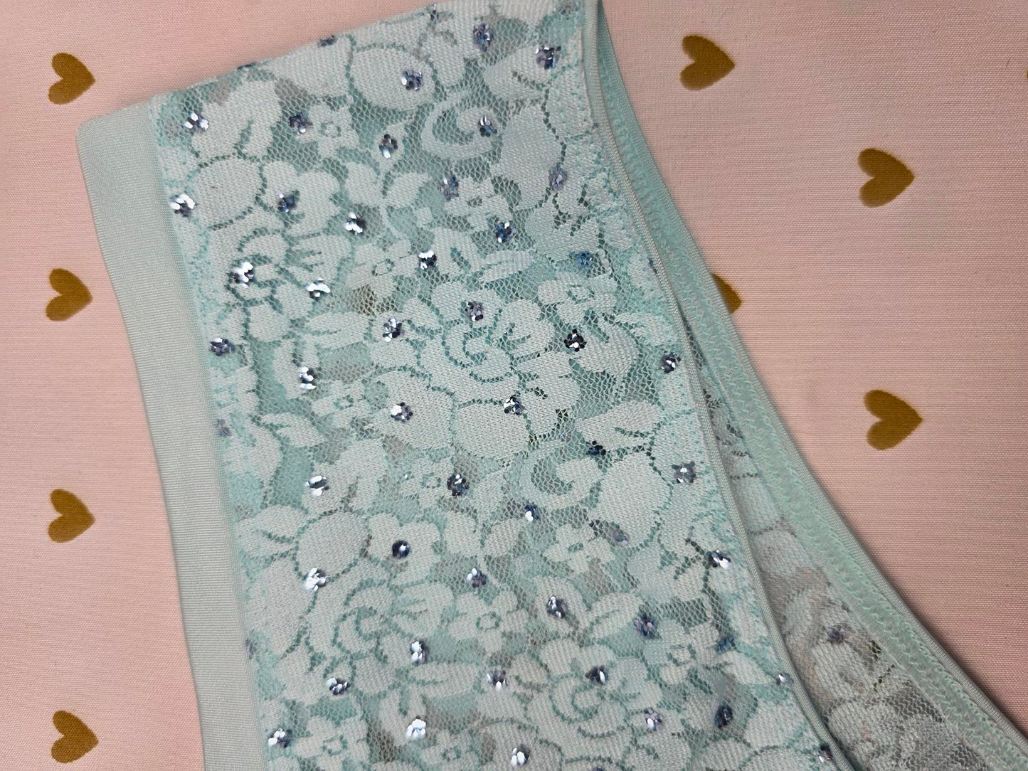 SEXY LITTLE THINGS Cheeky Blue BLING Studded Panties Victorias Secret MEDIUM