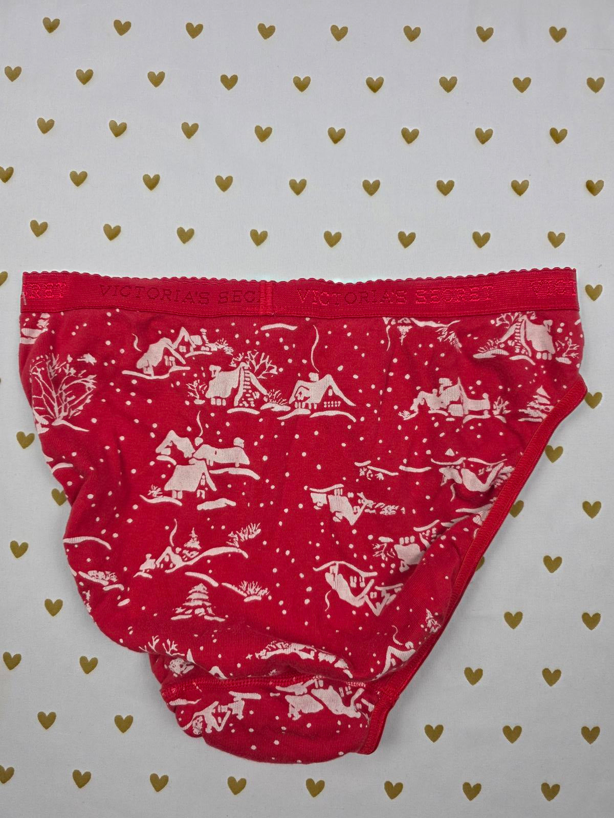 Victorias Secret VINTAGE Y2k Cotton Red high Leg Brief Panties MEDIUM