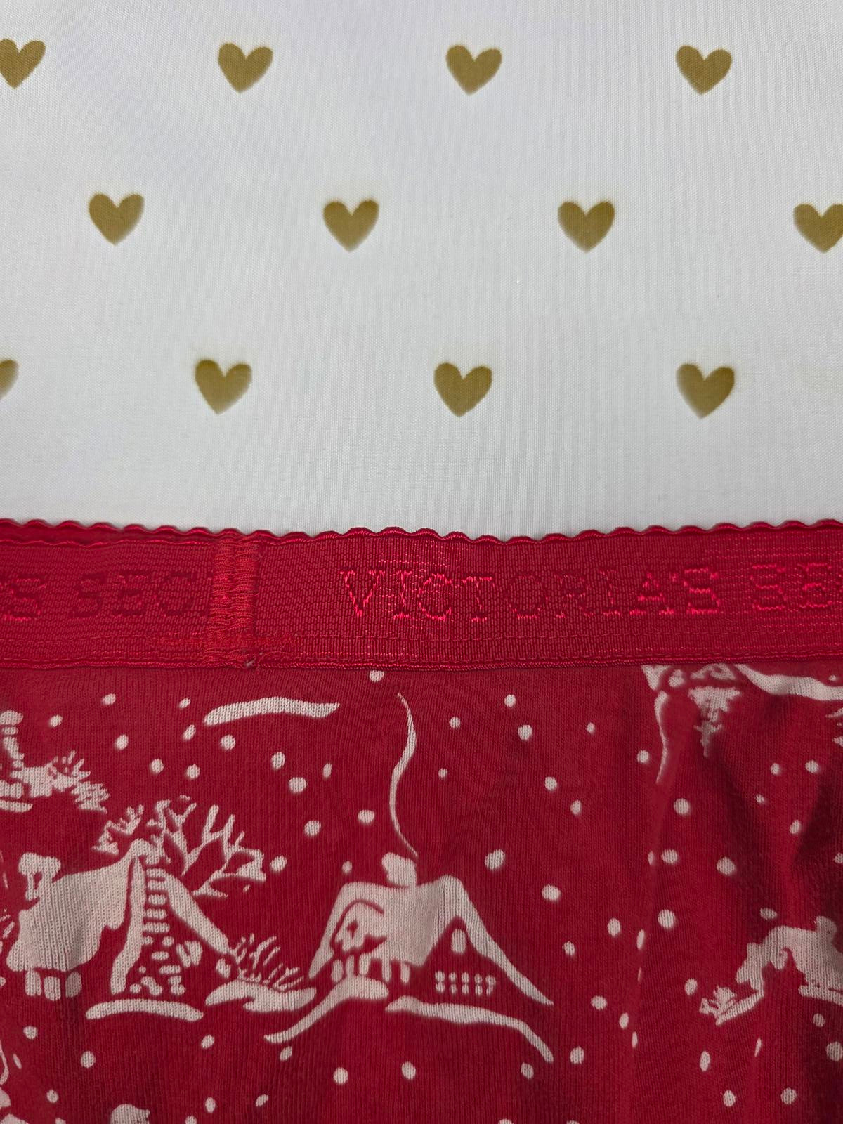 Victorias Secret VINTAGE Y2k Cotton Red high Leg Brief Panties MEDIUM
