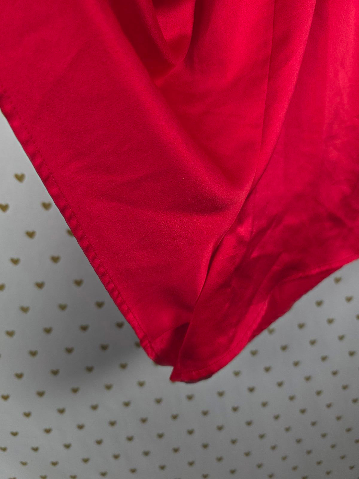 Victorias Secret Red satin ROMPER silky Shorts Nightie Medium Tie Back