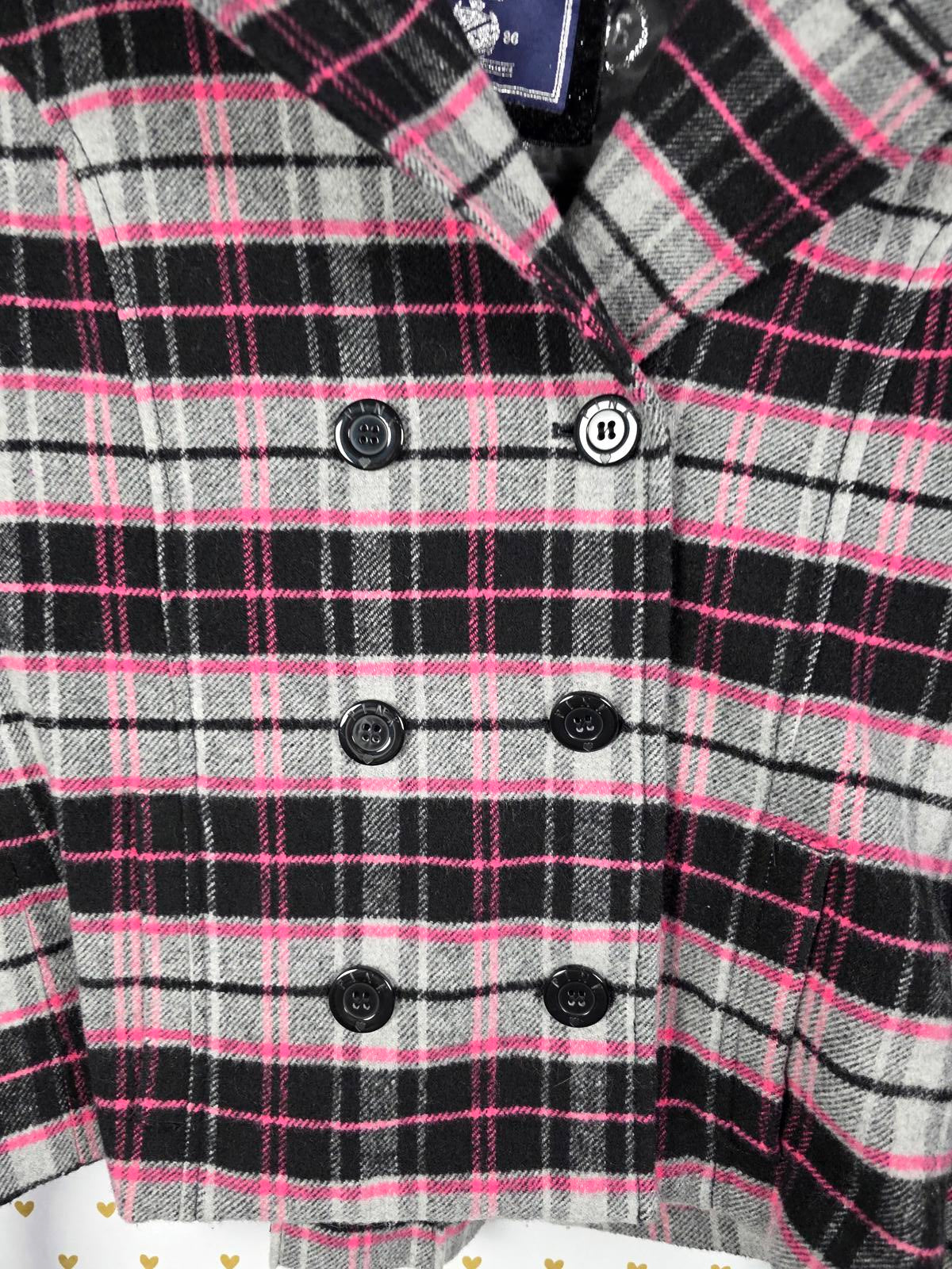 Victorias Secret Pink GRAIL Plaid Wool Parka Jacket Double Breasted SMALL HTF