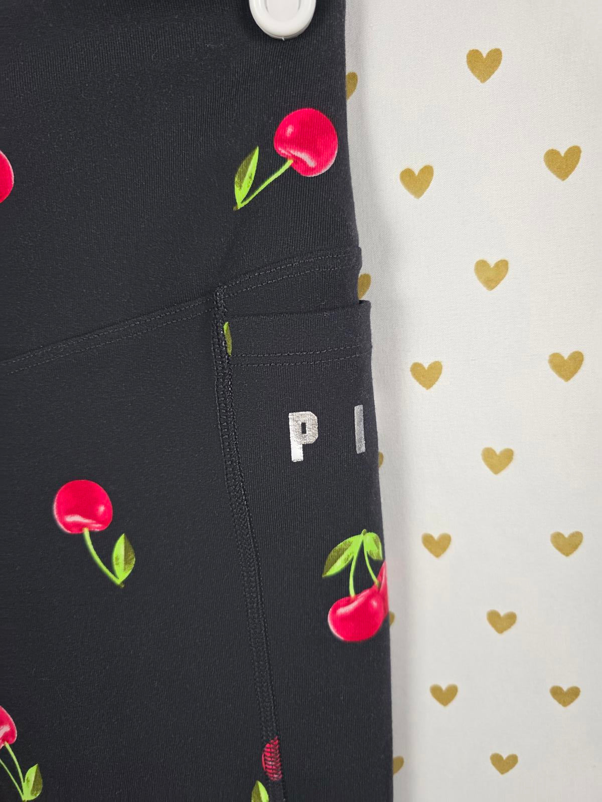 Victorias Secret PINK ULTIMATE pocket leggings Yoga CHERRIES Sport Ankle Small