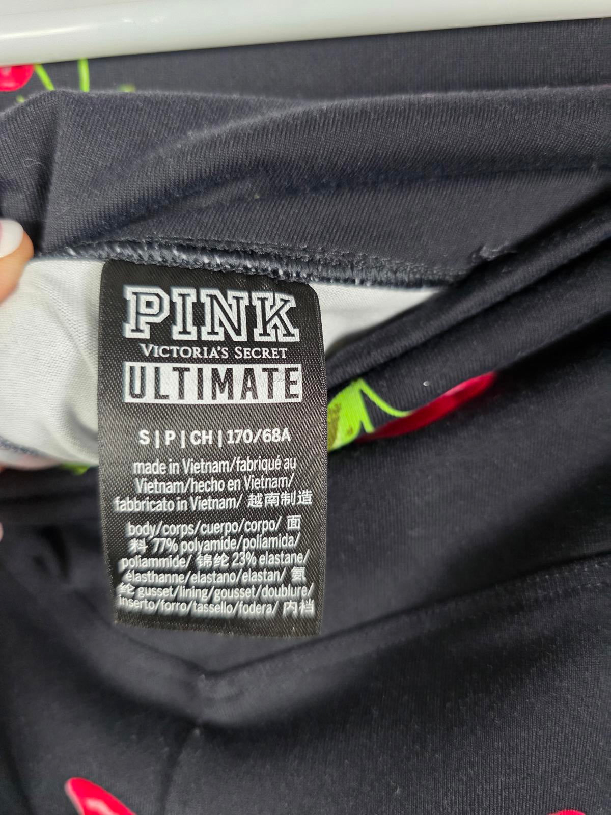 Victorias Secret PINK ULTIMATE pocket leggings Yoga CHERRIES Sport Ankle Small