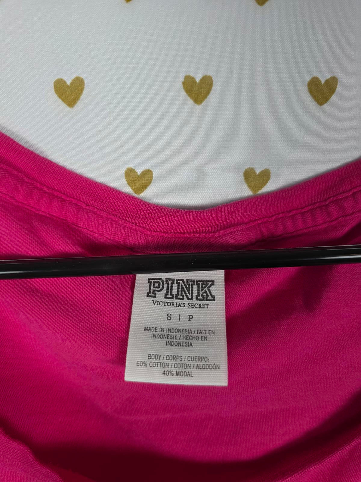 Victorias Secret PINK VINTAGE y2k BLING GRADIENT Gold Silver Long sleeve tee SM