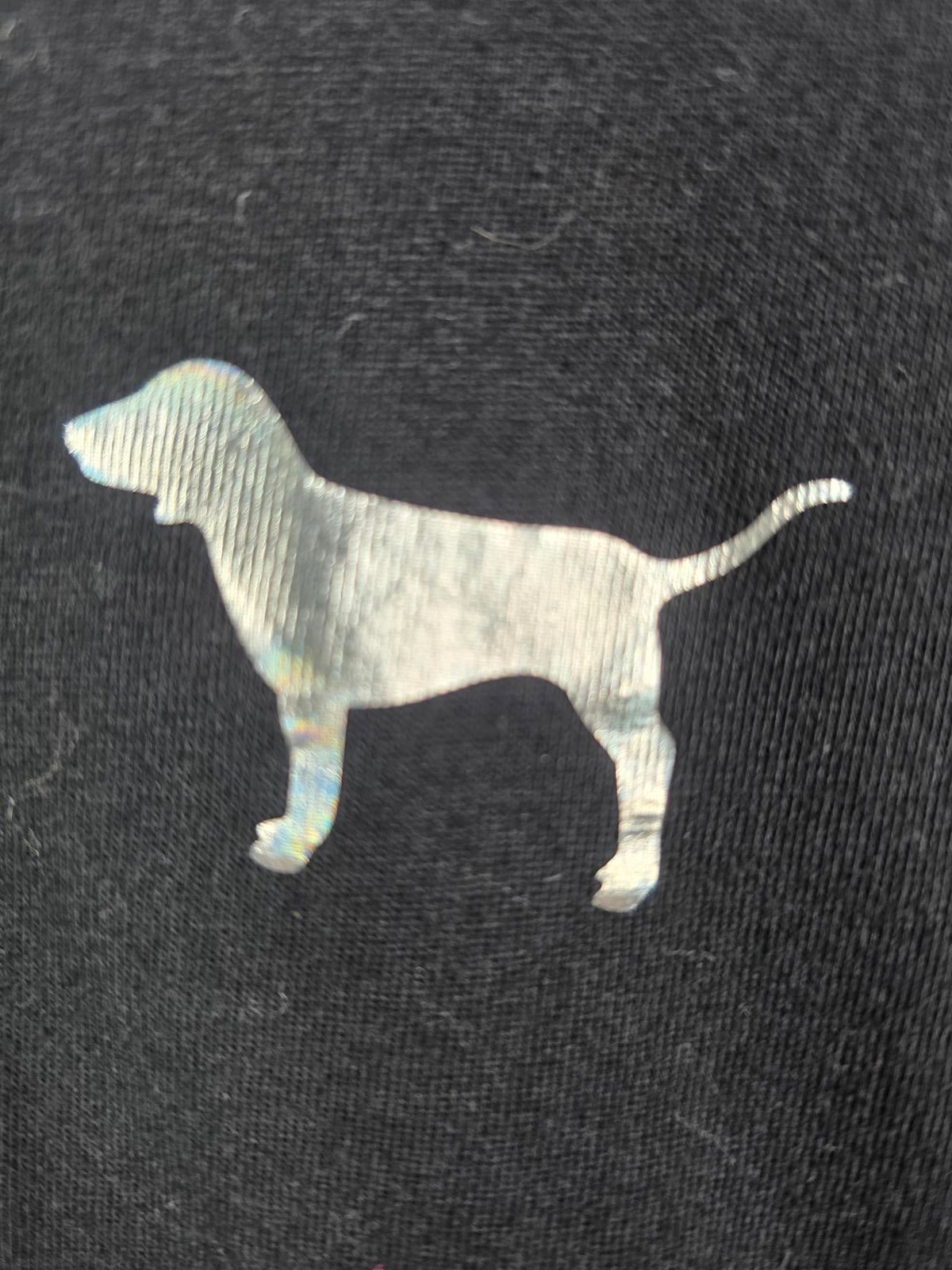 Victorias Secret PINK BLING Mermaid Sequined Long Sleeve Oversized dog Logo Tee